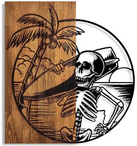 Διακοσμητικό Τοίχου Skeletor 899SKL2612 53x57cm Walnut-Black Wallity Μέταλλο,Ξύλο