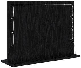 vidaXL Καθρέφτης Vanity με Φώτα LED Μαύρη Δρυς 60x45x18 εκ.