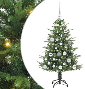 vidaXL Τεχνητό Χριστουγεννιάτικο Δέντρο με Φώτα και Σετ Μπάλες 120 cm