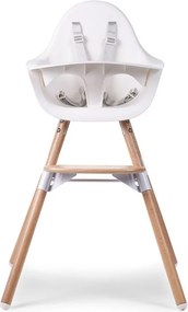 Κάθισμα Φαγητού Childhome EVOLU 2 Natural-White 2in1 &amp; Bumper