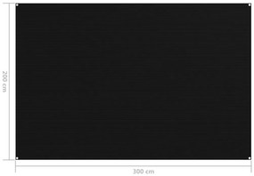 Χαλί Σκηνής Μαύρο 200 x 300 εκ.