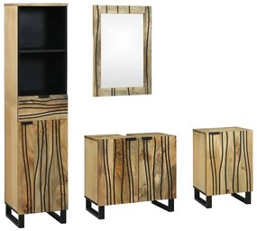 vidaXL Σετ Επίπλων Μπάνιου με συρτάρι 4 pcs Καφέ 38 x 33 x 160 εκ.