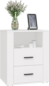 vidaXL Κομοδίνο Λευκό 50 x 36 x 60 εκ. από Επεξεργασμένο Ξύλο