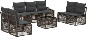 vidaXL Σετ Καναπέ Κήπου 8 pcs Γκρι συνθετικό ρατάν