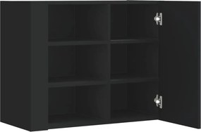 vidaXL Ντουλάπι Τοίχου Μαύρο 75x35x60 εκ. από Επεξεργασμένο Ξύλο
