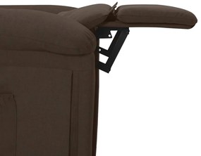 vidaXL Πολυθρόνα Μασάζ Ηλεκτρική Σκούρο Καφέ Υφασμάτινη