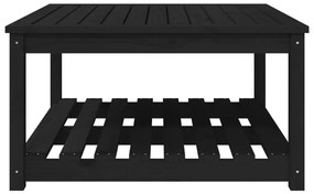 Τραπέζι Κήπου Μαύρο 82,5x82,5x45 εκ. από Μασίφ Ξύλο Πεύκου - Μαύρο