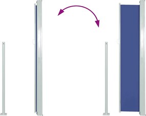 vidaXL Σκίαστρο Πλαϊνό Συρόμενο Μπλε 160 x 500 εκ.
