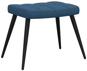 vidaXL Πολυθρόνα Relax Μπλε Υφασμάτινη με Σκαμπό