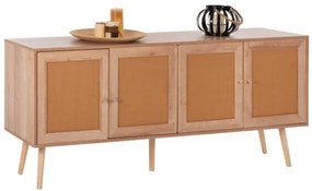 ΜΠΟΥΦΕΣ COLM HM9440.11 ΜΕΛΑΜΙΝΗΣ & ΣΥΝΘΕΤΙΚΟ RATTAN ΣΤΙΣ 4 ΠΟΡΤΕΣ 160x39,5x71Yεκ.