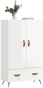 vidaXL Ντουλάπα Γυαλ. Λευκό 69,5 x 31 x 115 εκ. από Επεξεργασμένο Ξύλο