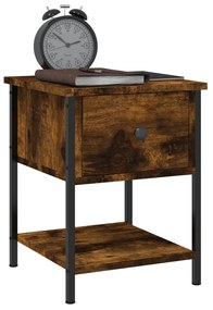 vidaXL Κομοδίνα 2 τεμ Καπνιστή Δρυς 34x35,5x45εκ. Επεξεργασμένο Ξύλο