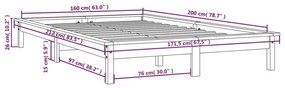 ΠΛΑΙΣΙΟ ΚΡΕΒΑΤΙΟΥ ΜΑΥΡΟ 160 X 200 ΕΚ. ΑΠΟ ΜΑΣΙΦ ΞΥΛΟ ΠΕΥΚΟΥ 820555