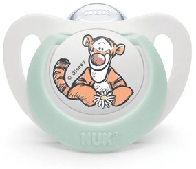 Πιπίλα Ορθοδοντική Star Disney Tiger Με Θήκη 10736939 6-18 Μηνών White-Mint Nuk Σιλικόνη