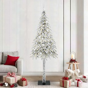 vidaXL Χριστουγεννιάτικο Δέντρο με 300 LED Λευκό 210 cm ΠΕ και Ατσάλι