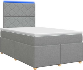 vidaXL Κρεβάτι box spring με στρώμα Ανοιχτό γκρι 120 x 190 cm Ύφασμα