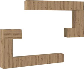 vidaXL Μονάδες TV Επιτοίχιο 4 pcs Artisan Oak Επεξεργασμένο ξύλο