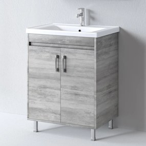 Bathroom Βench with sink SAVINA 65 Cement 61x44x83 cm 65x46x85 εκ.