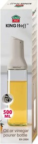 Γυάλινη φιάλη για σάλτσες Kinghoff KH 2004, 500 ml, Δοσομετρητής, Στεγανό κλείσιμο, Μπεζ