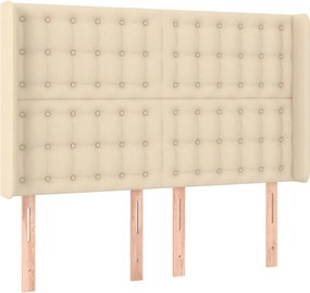 vidaXL Κρεβάτι Boxspring με Στρώμα Κρεμ 140x190 εκ. Υφασμάτινο