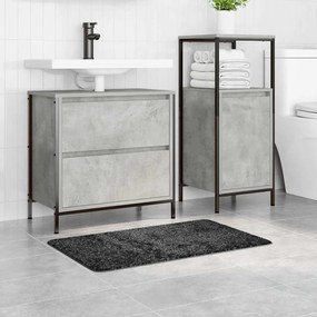 vidaXL Πατάκι μπάνιου Σκούρο γκρι 50 x 80 cm Πολυπροπυλένιο