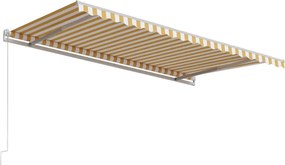 vidaXL Τέντα Συρόμενη Αυτόματη Kίτρινο / Λευκό 450 x 300 εκ.