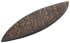 Διακοσμητική Πιατέλα Leaf 0038-121-018 49x16,5x4cm Grey-Gold Polyresin