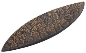 Διακοσμητική Πιατέλα Leaf 0038-121-018 49x16,5x4cm Grey-Gold Πολυρεσίνη