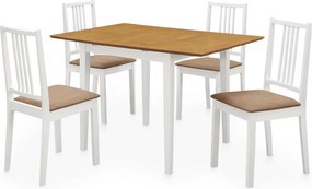 vidaXL Σετ Τραπεζαρίας 5 Τεμαχίων Λευκό από MDF