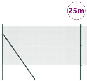 vidaXL Φράχτης με Στήλες. Πράσινο 1.4 x 25 m Ατσάλι