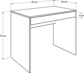 Γραφείο εργασίας Vareno Megapap χρώμα λευκό 90x55x75εκ.