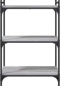 vidaXL Βιβλιοθήκη 3 Επιπέδων Γκρι Sonoma 60x30x86 εκ. Επεξεργ. Ξύλο