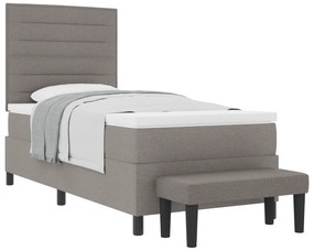 vidaXL Κρεβάτι με Βάση και Στρώμα & Μπάγκο Ταμπά 90x190 εκ. Ύφασμα
