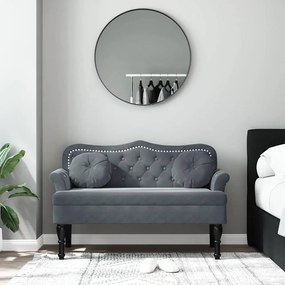 vidaXL Παγκάκι Σκούρο Γκρι 120,5 x 65 x 75 εκ. Βελούδινο με Μαξιλάρια