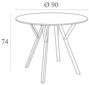 MAX ΤΡΑΠΕΖΙ Φ90Χ74εκ. WHITE LAMINATE 12mm