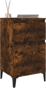 vidaXL Κομοδίνο Καπνιστή Δρυς 40x35x70 εκ.
