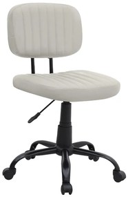 Καρέκλα γραφείου Romano Megapap από τεχνόδερμα χρώμα λευκό 46x53x79/86εκ.