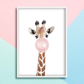 Παιδικό κάδρο PVC 22x31cm Giraffe pink bubble KD377A