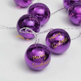 Χριστουγεννιάτικα Λαμπάκια Σειρά 10 Led Balls XPPBALL10WW2A 135+30cm 0,45W Με Μπαταρία Purple Aca