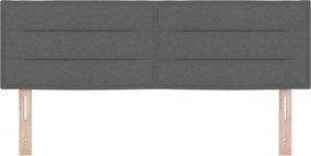 vidaXL Κεφαλάρι με κεφαλάρι Σκούρο Γκρι 144 cm Τεχνητό Δέρμα