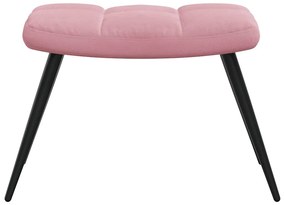 vidaXL Πολυθρόνα Relax Ροζ Βελούδινη με Σκαμπό