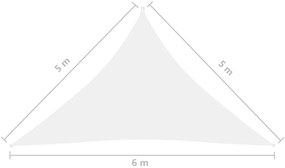 vidaXL Πανί Σκίασης Τρίγωνο Λευκό 5 x 5 x 6 μ. από Ύφασμα Oxford