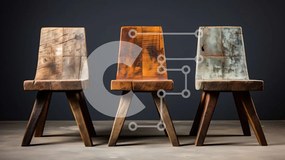 Intra Συλλεκτικό Ξύλινο Παζλ Plywood  4mm - Μοντέρνες Ξύλινες Καρέκλες με Μοναδικά Σχέδια Σε Ξύλινο Κουτί - Διαστάσεις Puzzle: 10x10 cm – 25 κομμάτια