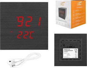 LTC ψηφιακό ρολόι LXLTC07 με ξυπνητήρι &amp; θερμόμετρο, επιτραπέζιο, μαύρο