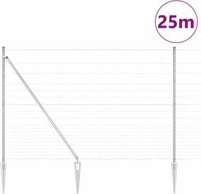 vidaXL Στύλος Περιφράξεων Γαλβανισμένο 25 x 1,6 μ Ατσάλι