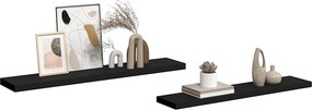 vidaXL Ράφια Τοίχου 2 τεμ. Μαύρα 120x23,5x3,8 εκ. MDF