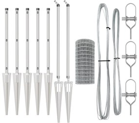 vidaXL Euro Fence με 7 αγκύλες 1x10 μ Γαλβανισμένο Ατσάλι