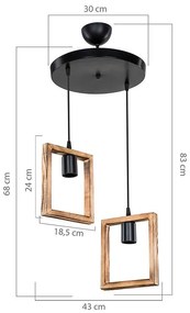 Φωτιστικό οροφής δίφωτο Isolate Ε27 καρυδί Φ43x83εκ 43x43x83 εκ.