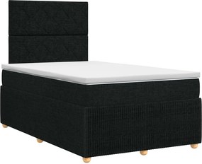 vidaXL Κρεβάτι box spring με στρώμα Μαύρο 120 x 200 cm Ύφασμα