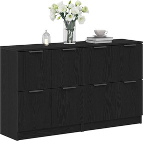 vidaXL Πλαϊνό γραφείο 2 pcs Μαύρη Οξυά 60 x 30 x 70 εκ.